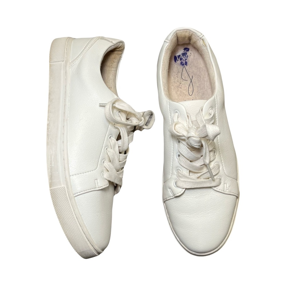 Joie White Faux Leather Sneakers Size 8.5 Women’s Casual Comfortable Everyday